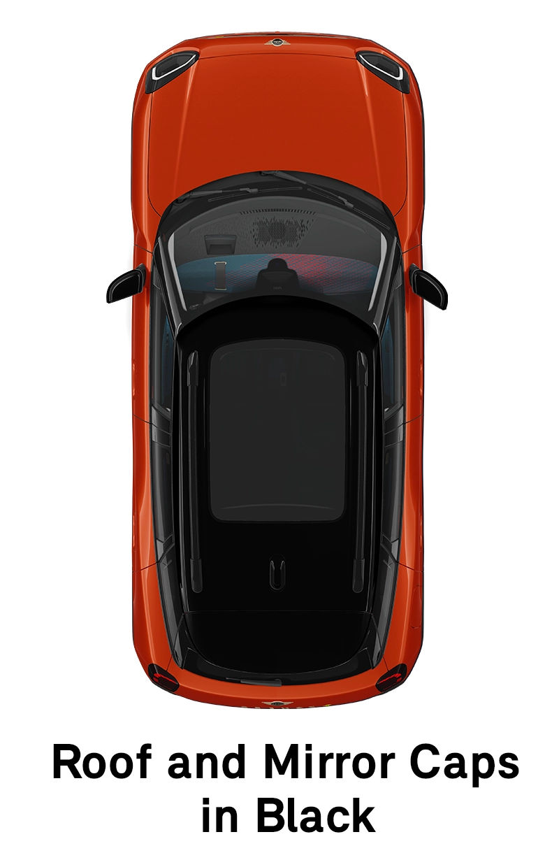 MINI Roof: Roof and Mirror Caps in Black