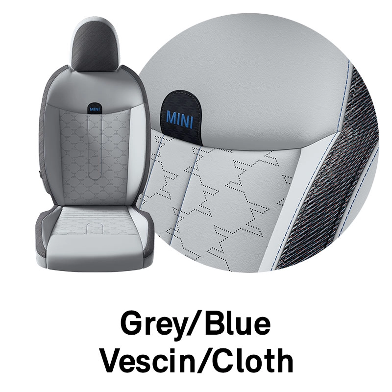 MINI Upholstery: Grey/Blue - Vescin/Cloth