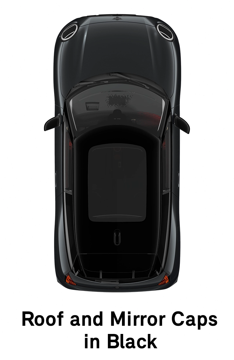MINI Roof: Roof and Mirror Caps in Black