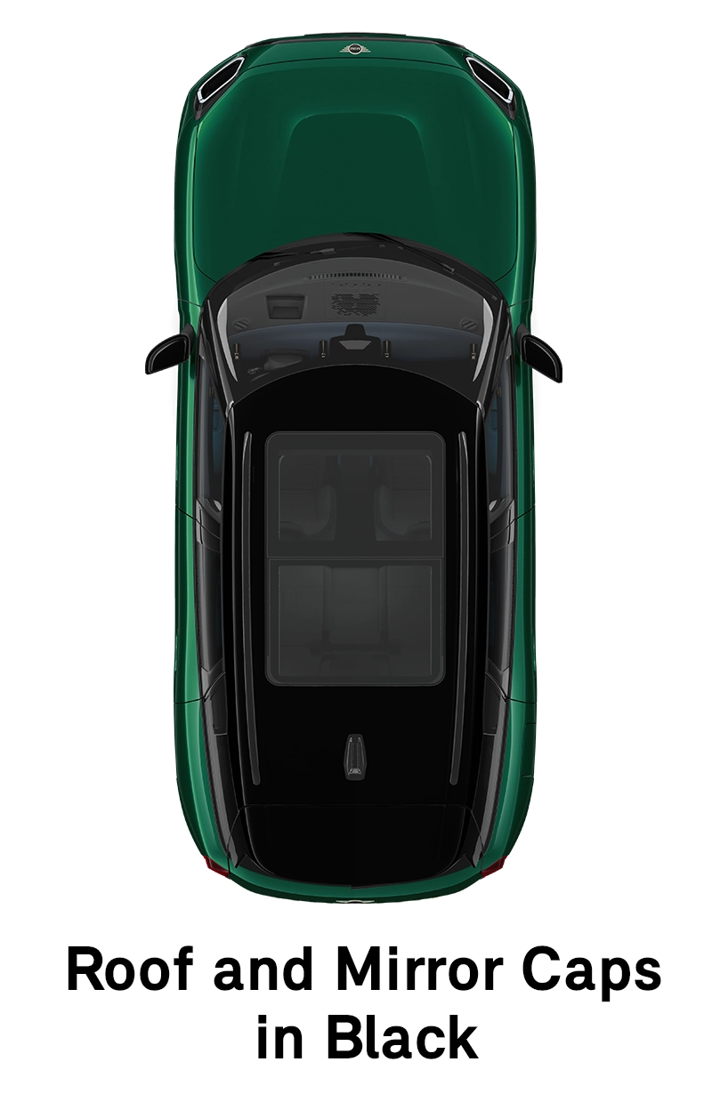 MINI Roof: Roof and Mirror Caps in Black
