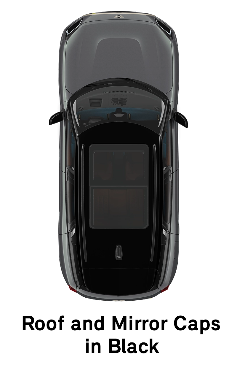 MINI Roof: Roof and Mirror Caps in Black