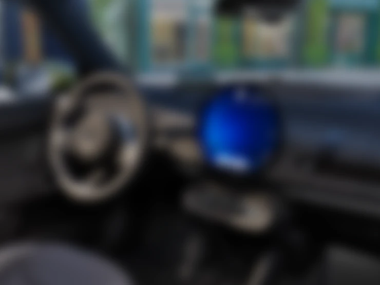 View of the all-electric MINI Cooper Paul Smith Edition interior features.