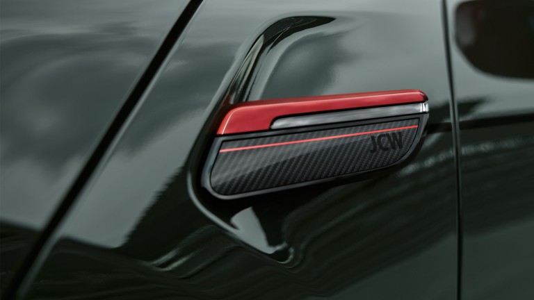MINI John Cooper Works – red and black –side scuttles stitched carbon